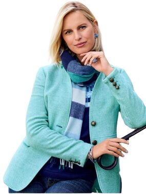 NWT Talbots Wool Blend Classic Button Front Structured Blazer Jacket